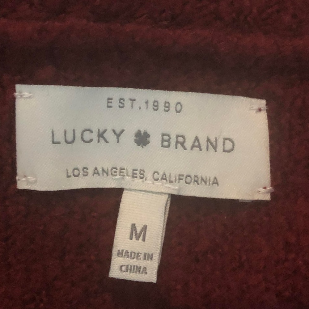 Lucky Brand Lace-Up Sweater Dress Long Slv Red - Picture 8 of 8